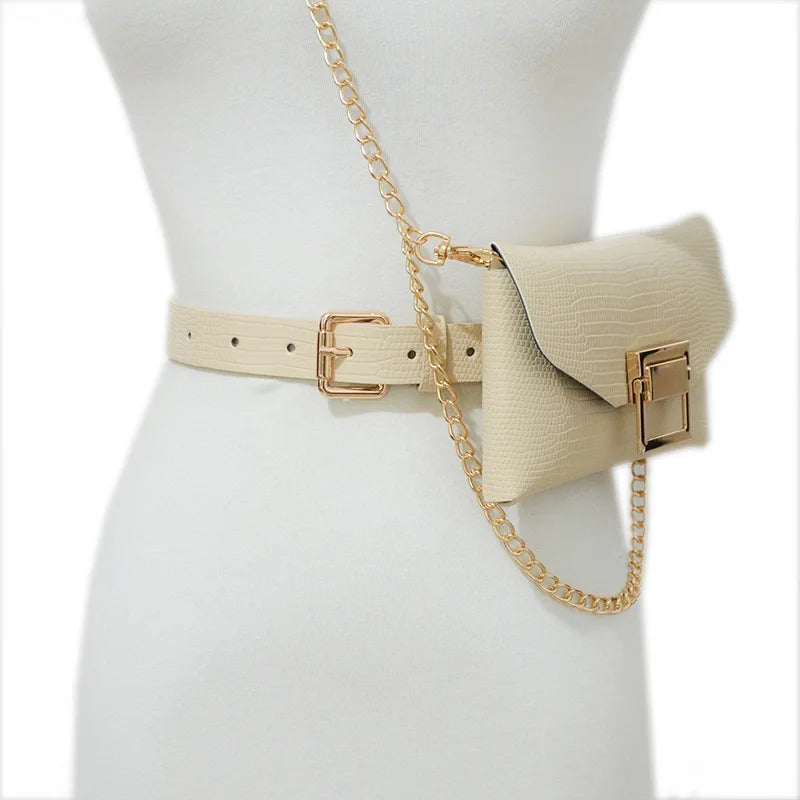 Snake Pattern Mini Shoulder Bag for Women Small Wallet Phone Waist Bag