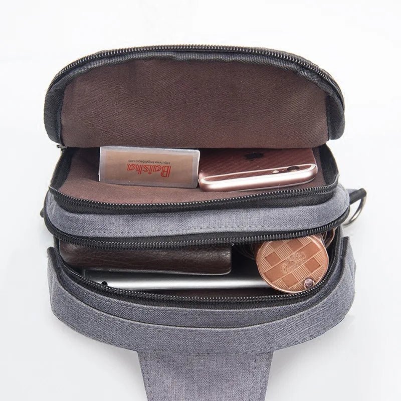Men's Crossbody Messenger Bag Waterproof Nylon Chest Pack