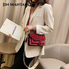 Women's Winter Frosted Shoulder Bag Square Messenger Bag