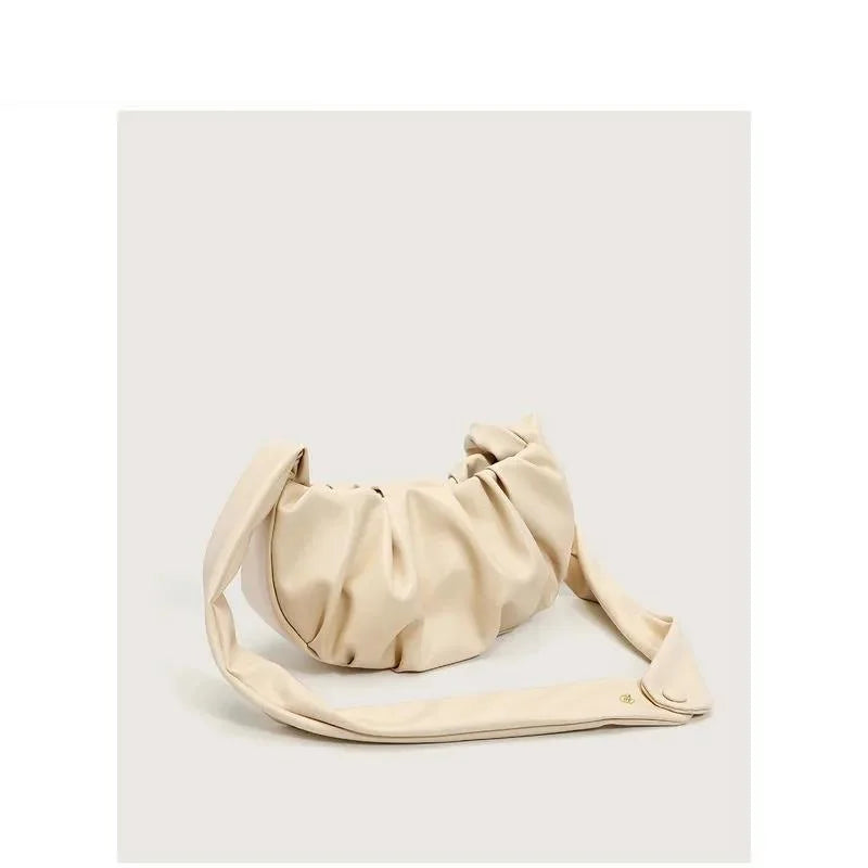 Pleated Handlebags PU Cloud Bag Armpit Bag Shopping Shoulder strap