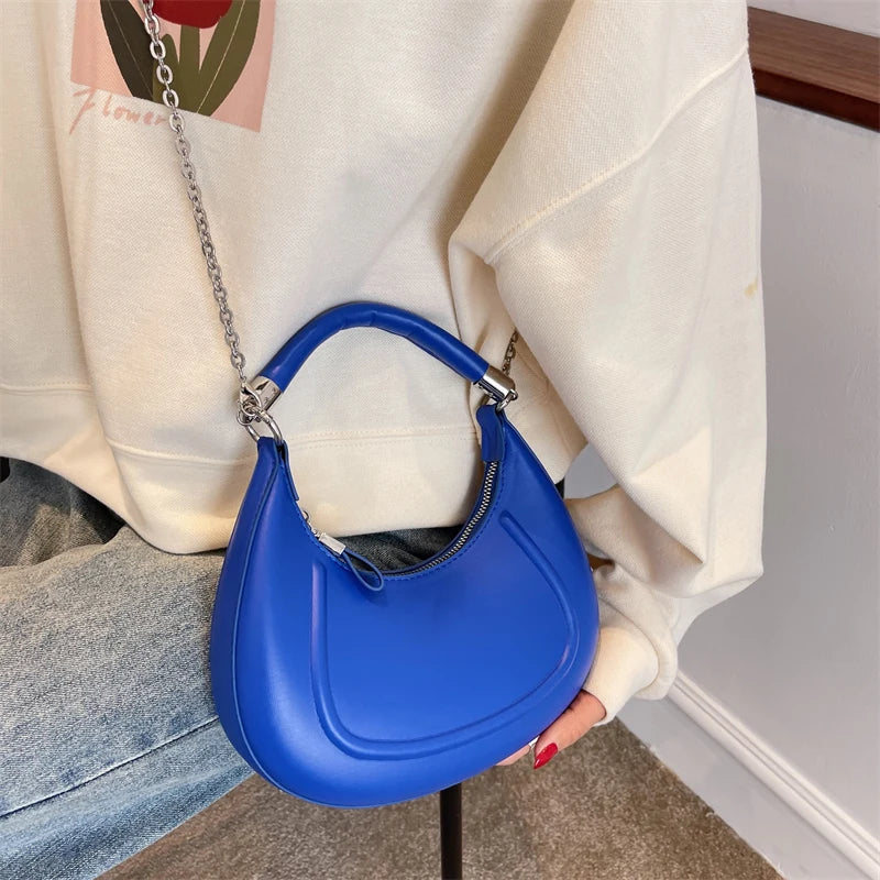 Half Moon Shoulder Crossbody Bags Women Handbags Purses Vintage Chain Messenger