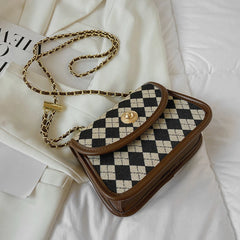 Women's Chain Messenger Bags PU Leather Shoulder Bags High Handbags