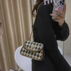 Women's Chain Messenger Bags PU Leather Shoulder Bags High Handbags