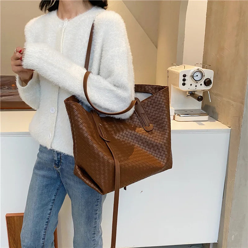 Large Tote Shoulder Bag for Women Vintage Ladies Handbag Purse
