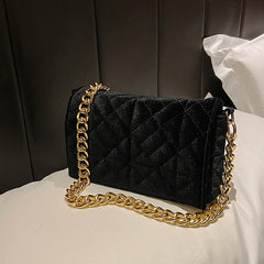 Velvet Corduroy Chain Crossbody Bag Small Clutch