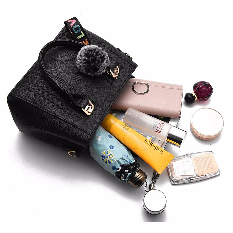 Women's Retro One Shoulder Crossbody Bag Large Capacity Handbag PU