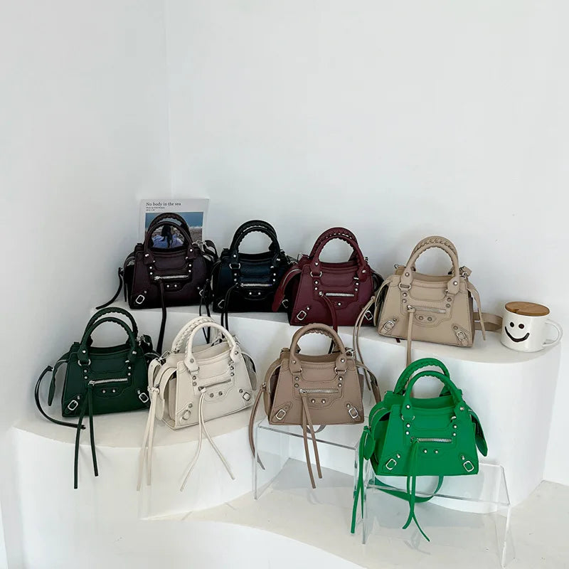 Rivet Crossbody Bag Women's Shoulder Messenger Purse Handbag