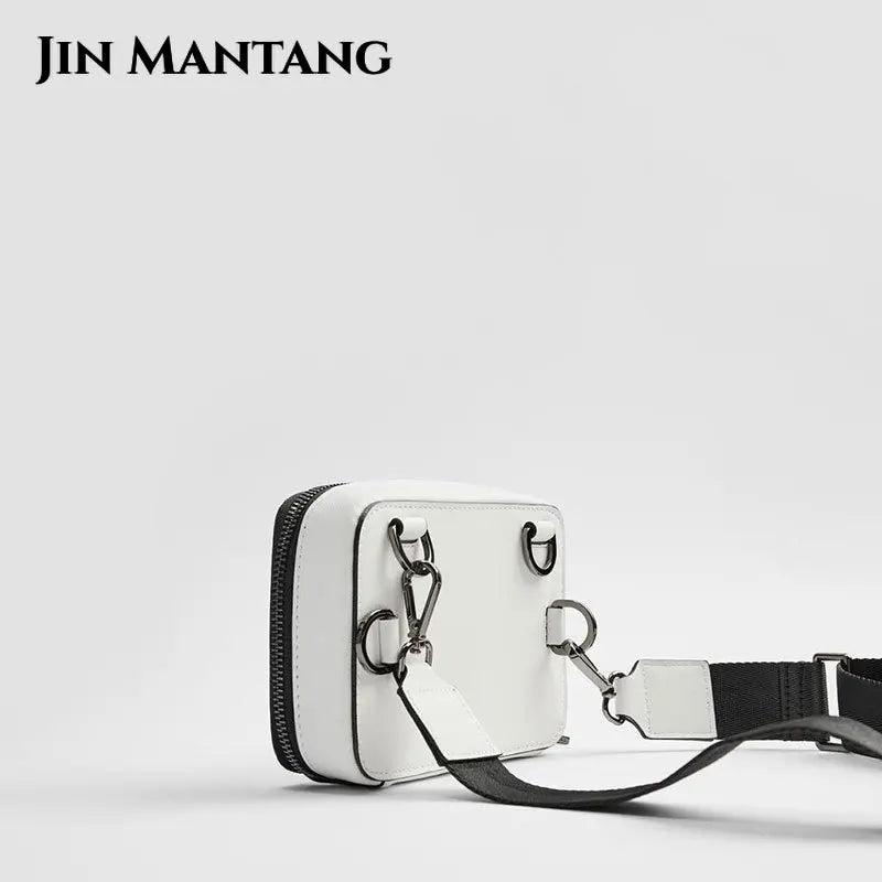 Small Box Shoulder Crossbody Bag with Wide Strap