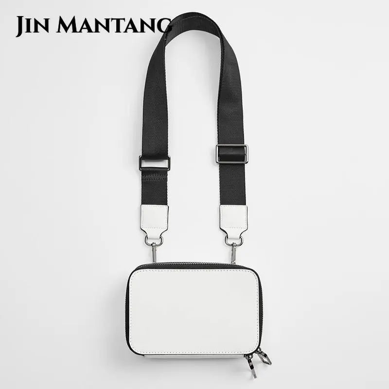 Small Box Shoulder Crossbody Bag with Wide Strap