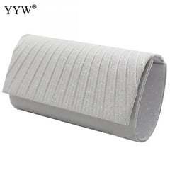 Small Glitter Clutch Bag Silver Evening Party Handbag