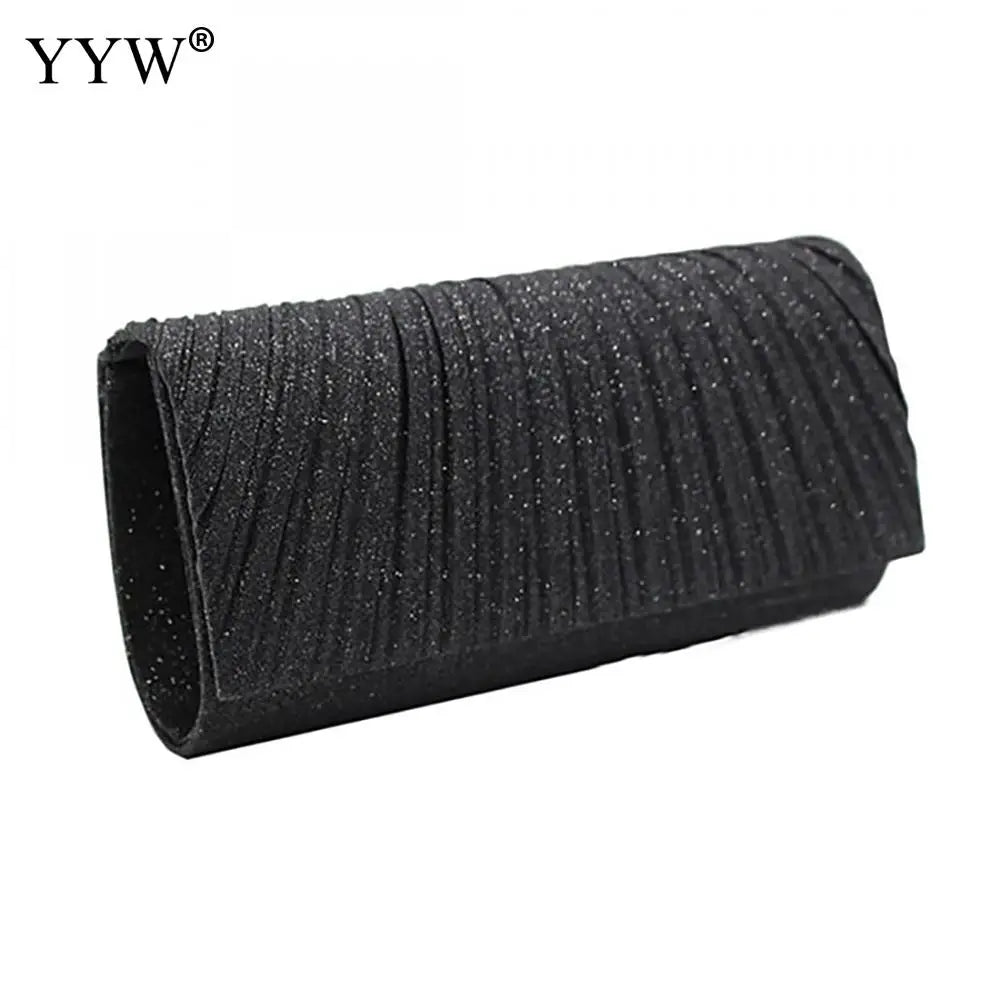 Small Glitter Clutch Bag Silver Evening Party Handbag