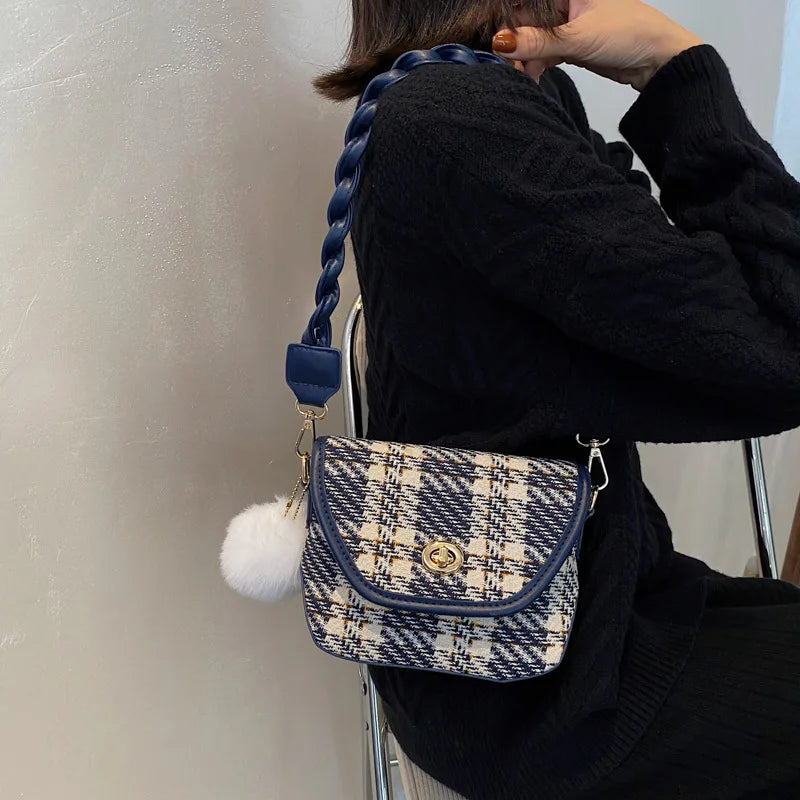 Female Patchwork Shoulder Crossbody Bag Autumn Evening Handbag