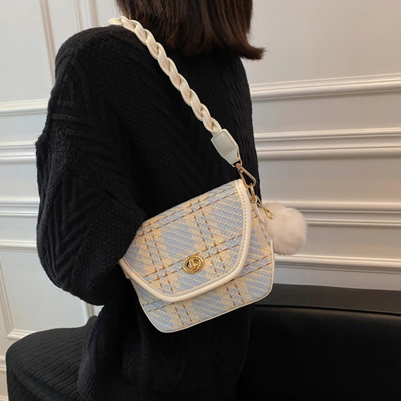 Female Patchwork Shoulder Crossbody Bag Autumn Evening Handbag