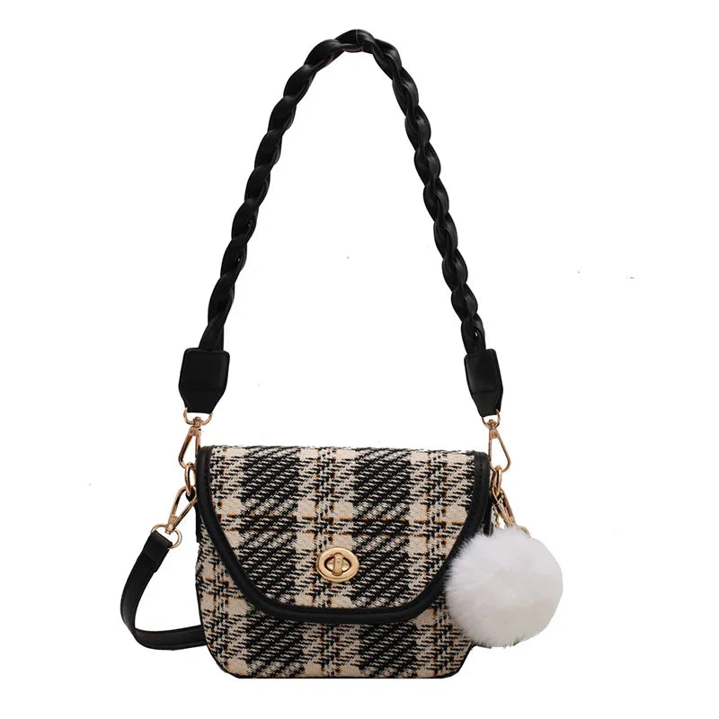 Female Patchwork Shoulder Crossbody Bag Autumn Evening Handbag