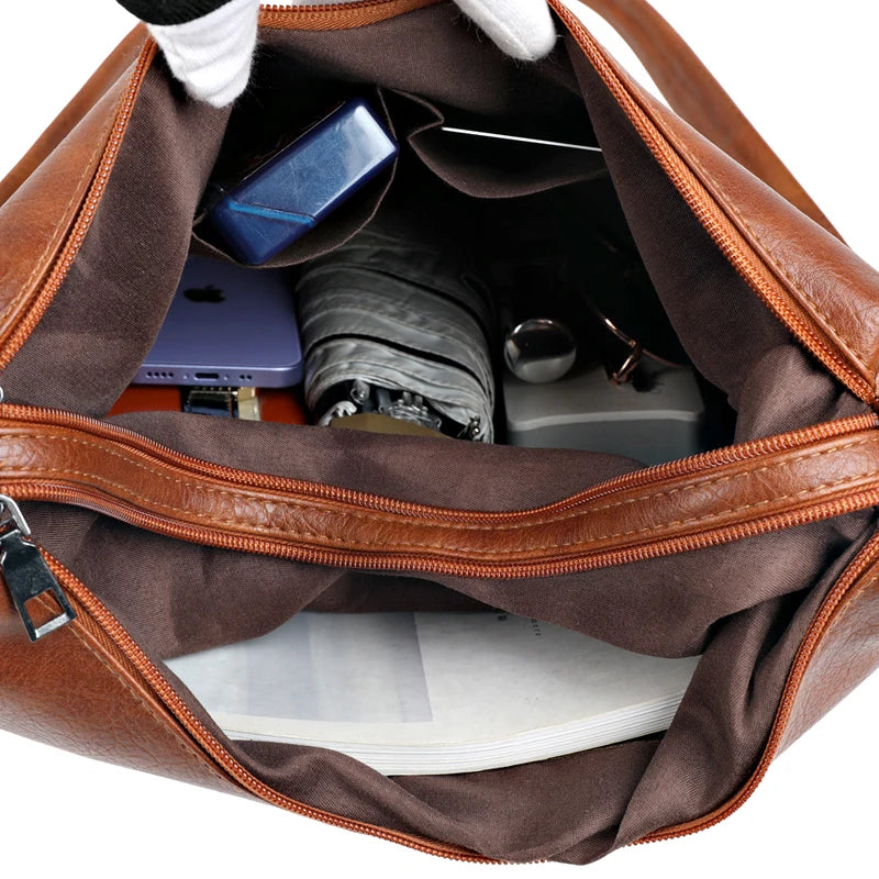 Women's PU Leather Handbag Tote Shoulder Crossbody Bag
