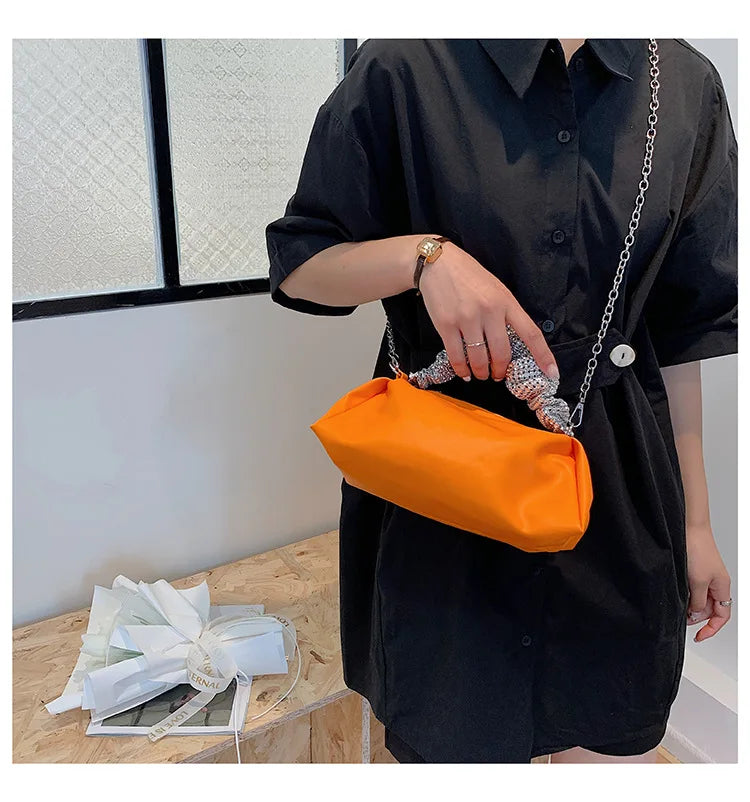 Women's Pu Leather Chain Shoulder Crossbody Bag B440