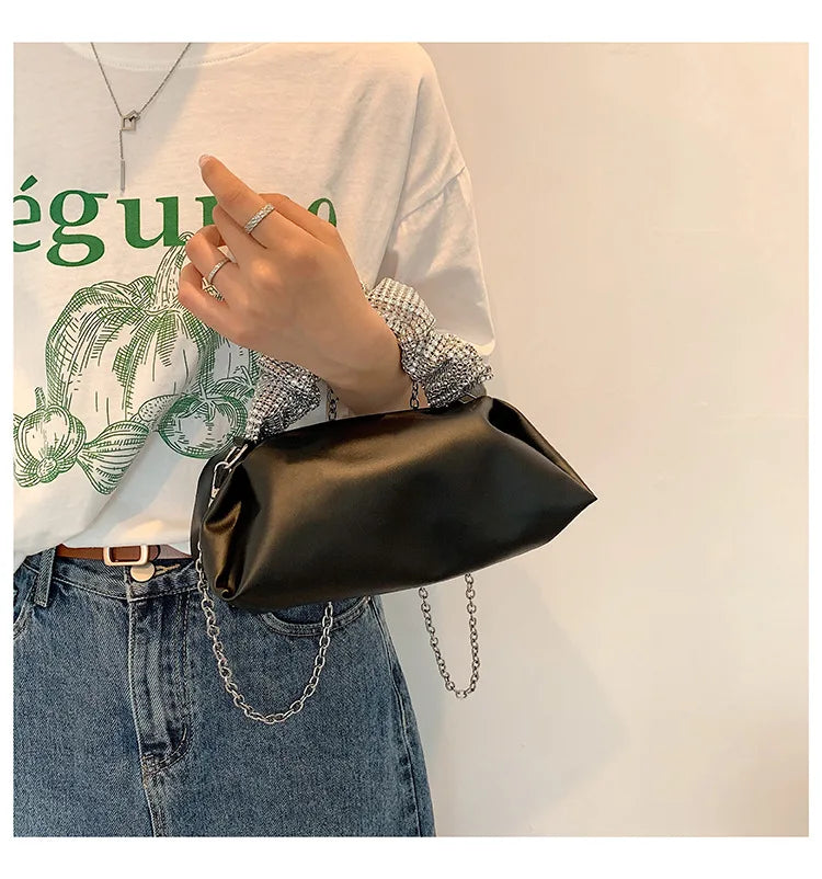 Women's Pu Leather Chain Shoulder Crossbody Bag B440