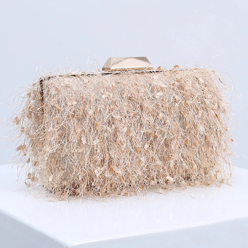 Tassel Lady Bag Small Bridal Clutch Cross Body Bag Wedding Snowflake Decoration