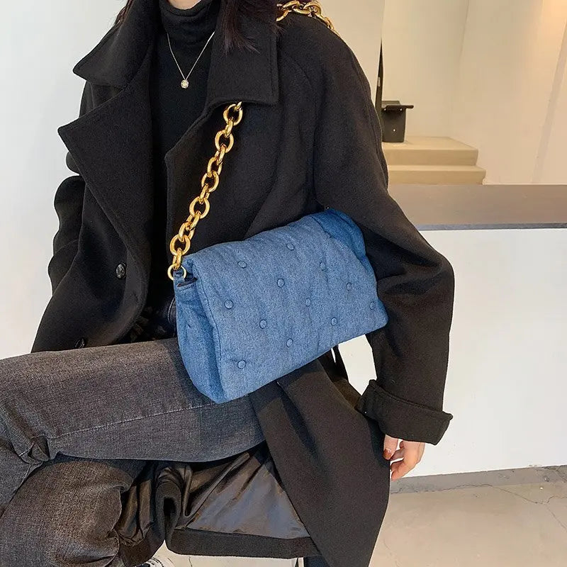 Leather Shoulder Bag Chains Bolsa Flap Bags for Girls