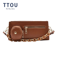 Ladies Crossbody Bag PU Leather Handbag Portable Shoulder Messenger Bag