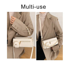 Ladies Crossbody Bag PU Leather Handbag Portable Shoulder Messenger Bag