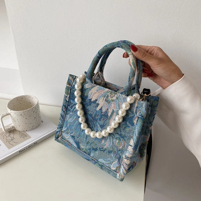 Pearl Crossbody Shoulder Bag for Women Handbags and Purses