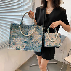 Pearl Crossbody Shoulder Bag for Women Handbags and Purses