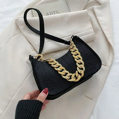 Leather Chain Shoulder Bag Diamond Clutch Office Party Handbag