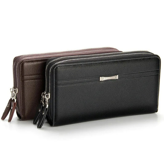 Men's Leather Clutch Wallet with Handy Phone Bags