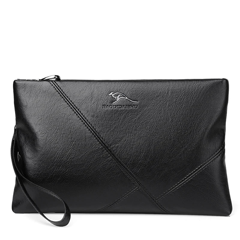 Men Wallets Casual Business Clutch Bag Zipper Envelope Long Wallet