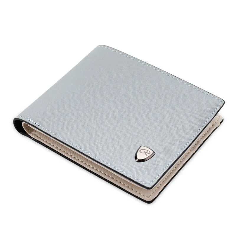 Men's Leather Wallet Cross Pattern Multi-Card Pocket Key Case