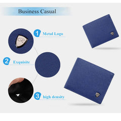 Men's Leather Wallet Cross Pattern Multi-Card Pocket Key Case