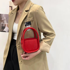 Mini Tote Bag PU Leather Women's Handbag Chain Shoulder Messenger Purses