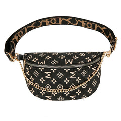 Canvas Chain Chest Bag Lady Belt Bag Purse Lipstick Bag