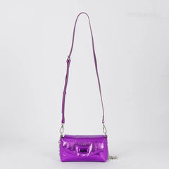 Pu Crossbody Bag Women Leather Chain Ladies Shoulder Bag Solid Metal