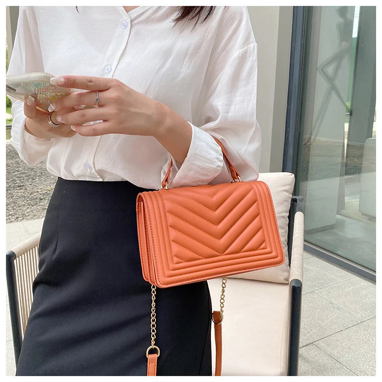 Chain Shoulder Messenger Bag PU Leather Women Handbag