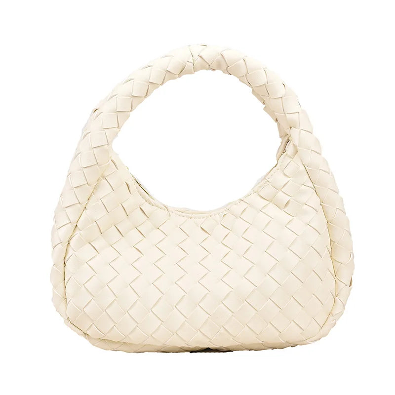 PU Leather Woven Tote Bag for Women Summer Handbag