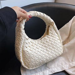 PU Leather Woven Tote Bag for Women Summer Handbag