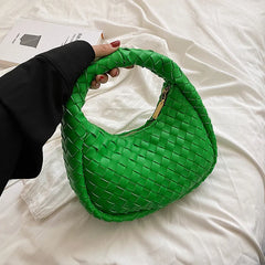 Small PU Leather Woven Tote Bags Women's Shoulder Bag