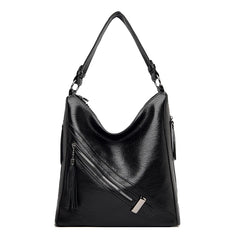 Soft Leather Ladies Messenger Bag High Capacity Tassel Handbag