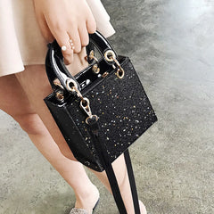 High Patent Leather Sequin Handbag Bling Flash Purse Shoulder Messenger Bag