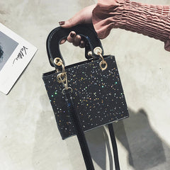 High Patent Leather Sequin Handbag Bling Flash Purse Shoulder Messenger Bag