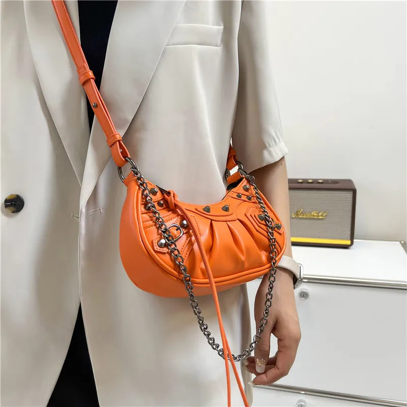 Rivet Shoulder Bag Purse Mini Crossbody Punk Style Female Handbag
