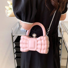 Women Handbag Bow-knot Crossbody Bag Purses Leather Mini Shoulder Bag