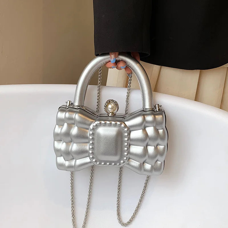 Women Handbag Bow-knot Crossbody Bag Purses Leather Mini Shoulder Bag