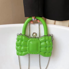 Women Handbag Bow-knot Crossbody Bag Purses Leather Mini Shoulder Bag