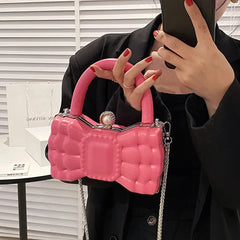 Women Handbag Bow-knot Crossbody Bag Purses Leather Mini Shoulder Bag