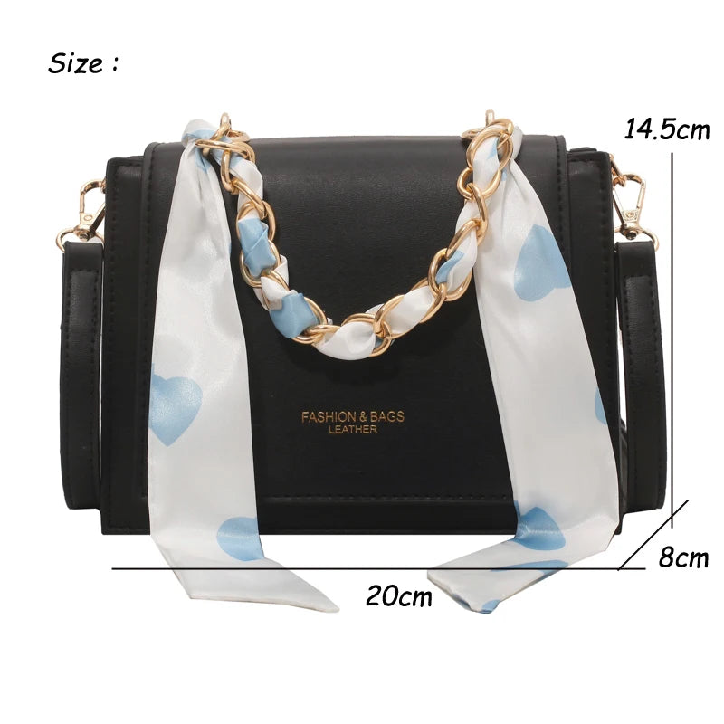 Women Chain Shoulder Crossbody Flap Bag Purse
