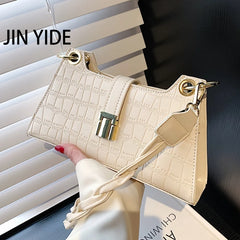 Crocodile Leather Crossbody Bag Orange Green Shoulder Tote