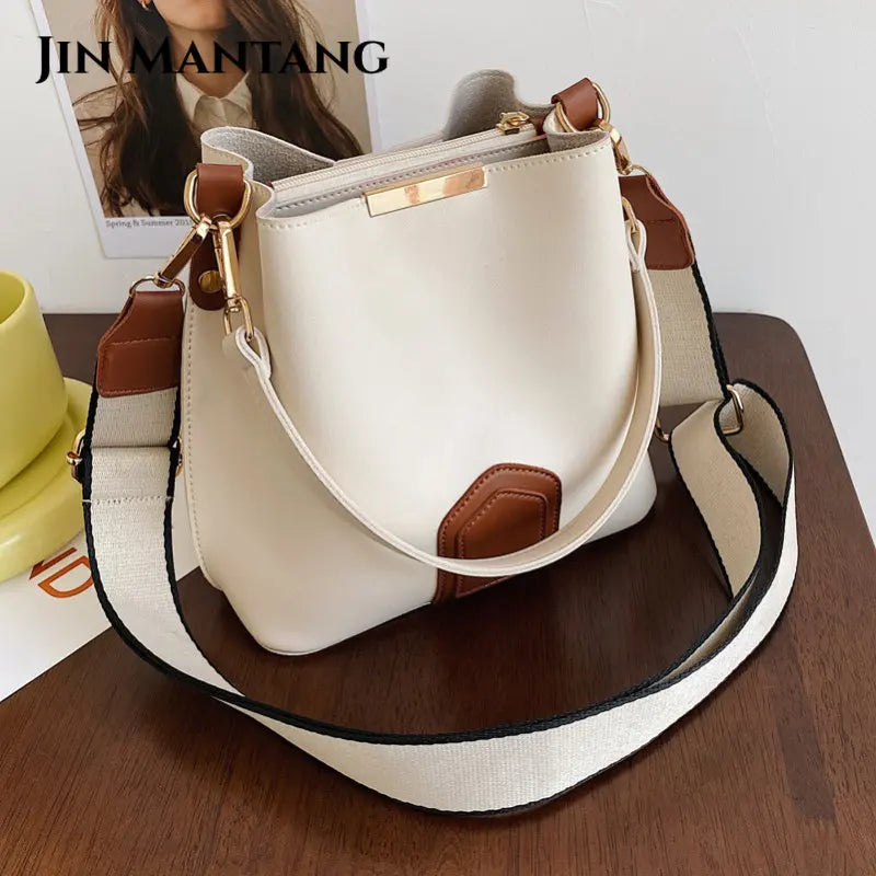 Women Messenger Bucket Bag Retro Handbag